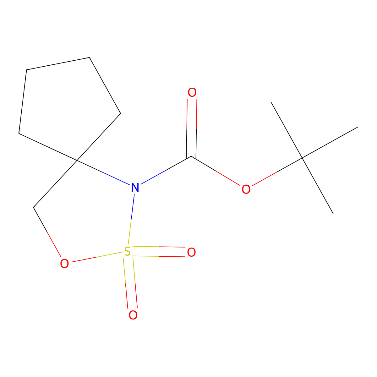 3-Oxa-2-thia-1-azaspiro[4.4]nonane 2,2-dioxide, N-BOC protected molecular structure, CAS 2306264-26-4