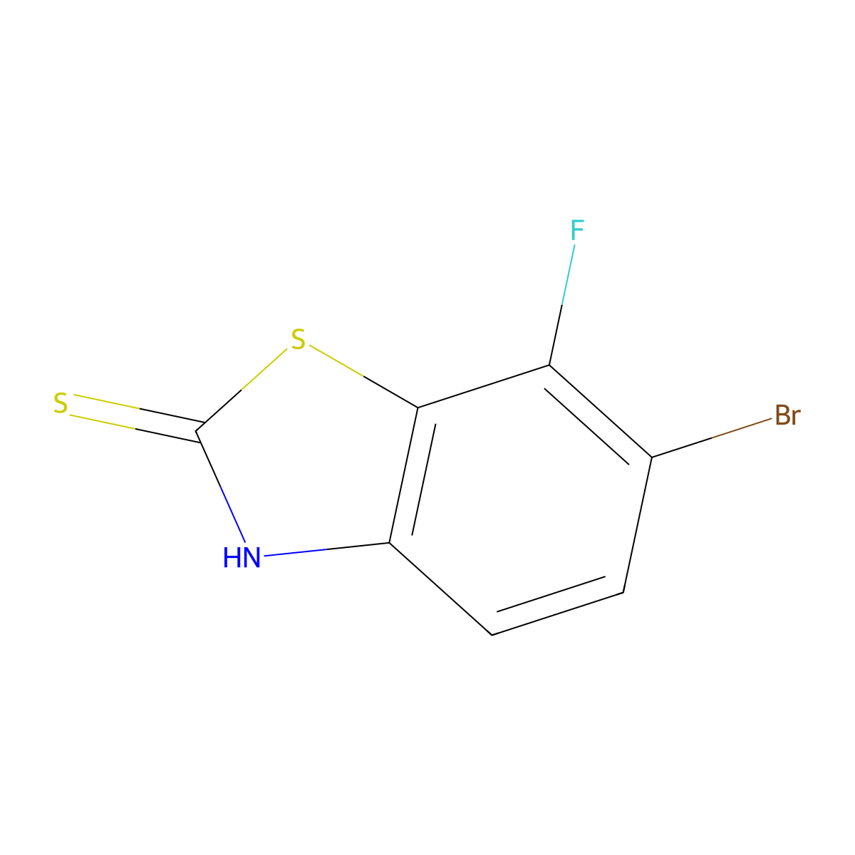 6-bromo-7-fluoro-3H-1,3-benzothiazole-2-thione molecular structure, CAS 2306264-34-4