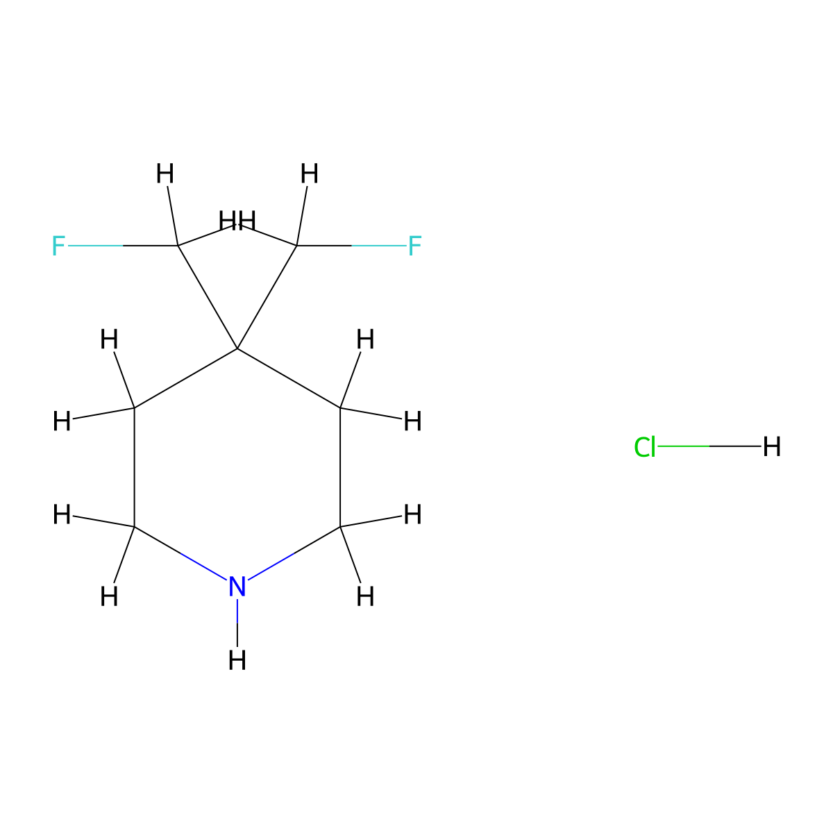 4,4-Bis(fluoromethyl)piperidine hydrochloride molecular structure, CAS 2306264-36-6