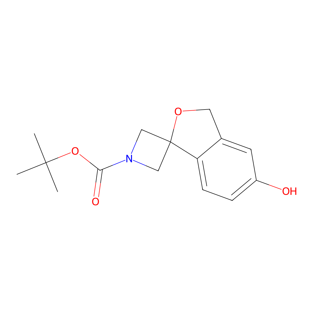 tert-Butyl 5'-hydroxy-3'H-spiro[azetidine-3,1'-isobenzofuran]-1-carboxylate molecular structure, CAS 2306264-40-2