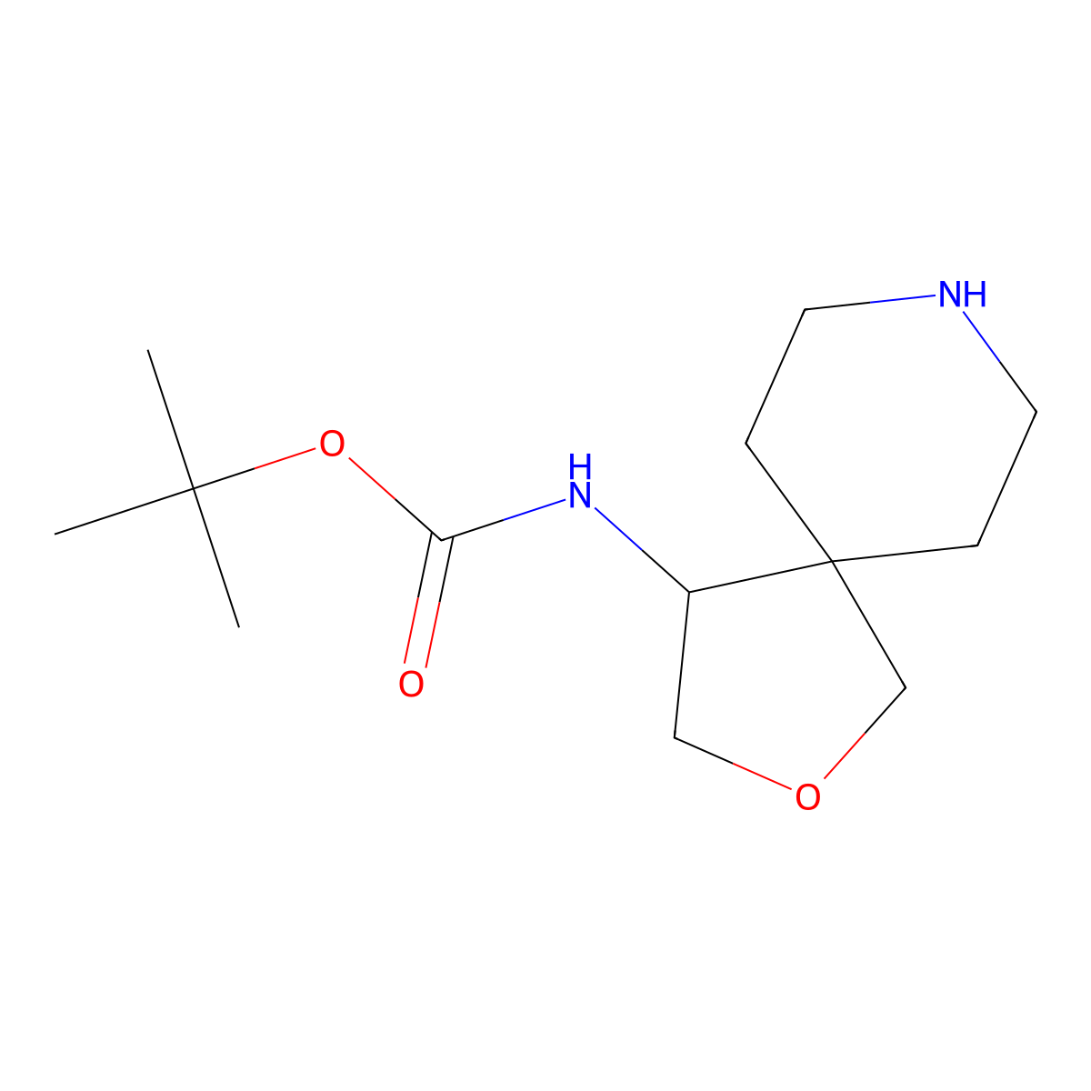 tert-Butyl (2-oxa-8-azaspiro[4.5]decan-4-yl)carbamate molecular structure, CAS 2306264-45-7