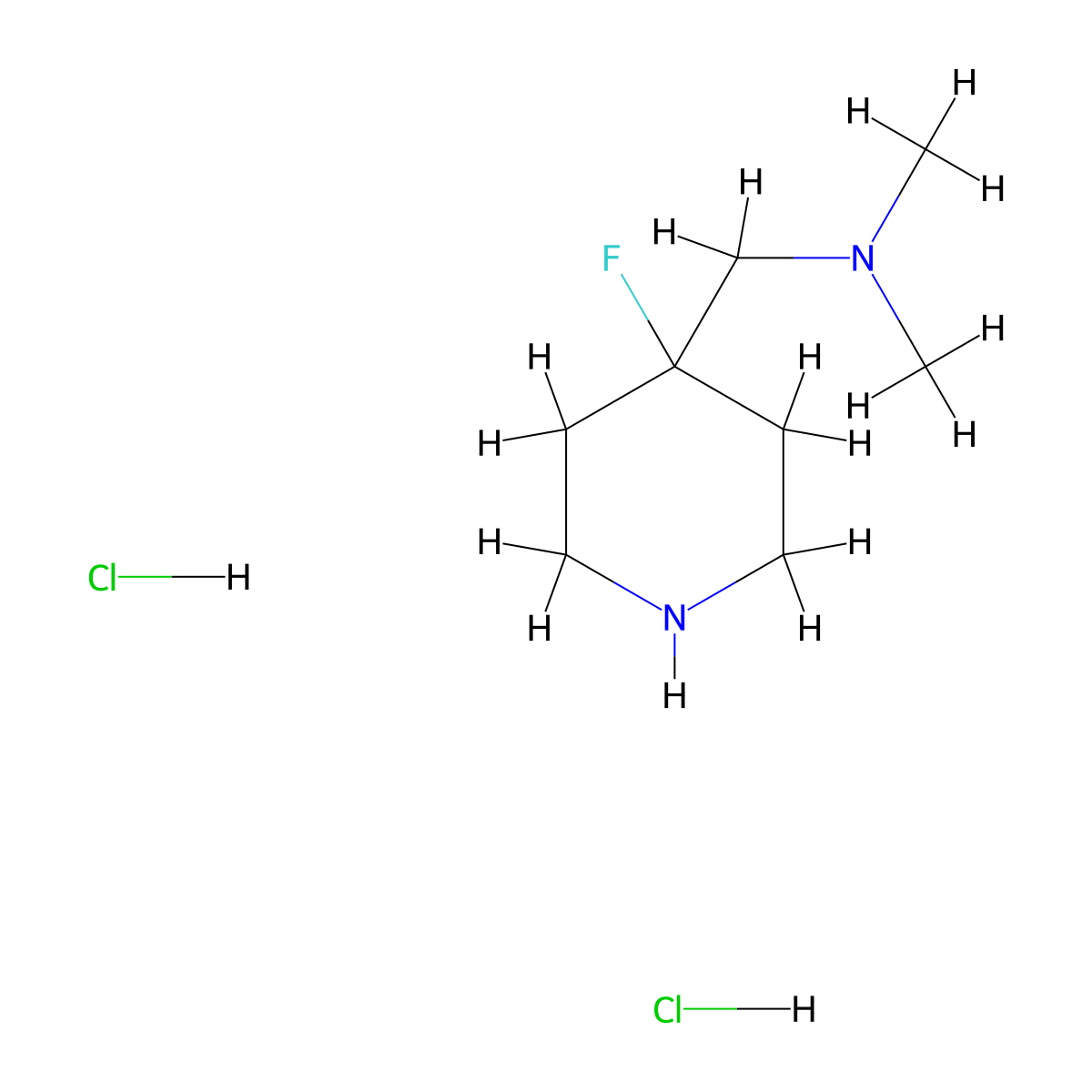 [(4-Fluoropiperidin-4-yl)methyl]dimethylamine dihydrochloride molecular structure, CAS 2306264-65-1