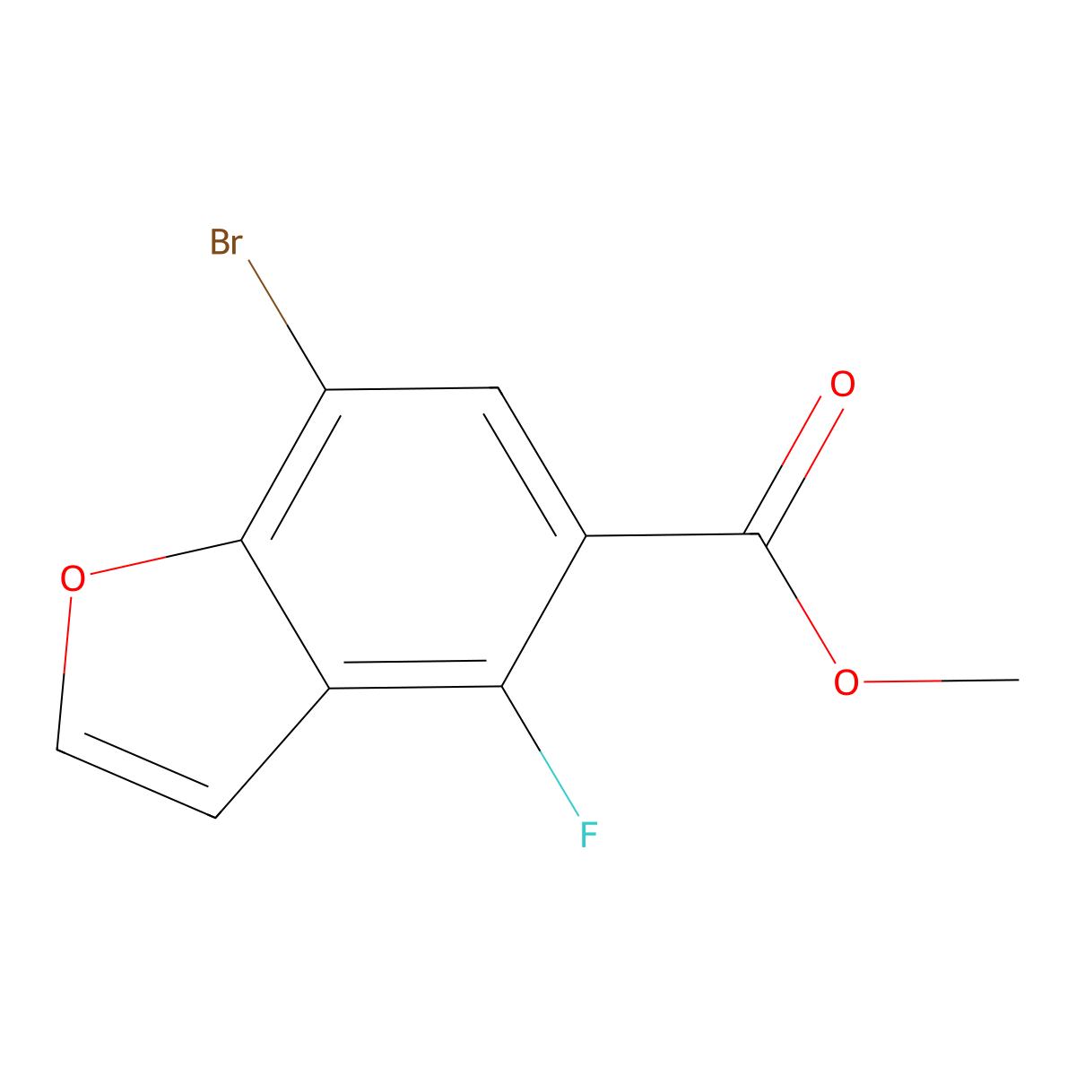 Methyl 7-bromo-4-fluoro-benzofuran-5-carboxylate molecular structure, CAS 2306264-86-6