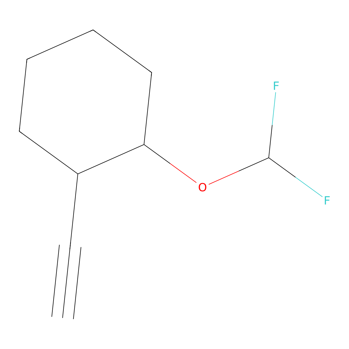 1-(Difluoromethoxy)-2-ethynyl-cyclohexane molecular structure, CAS 2306264-87-7