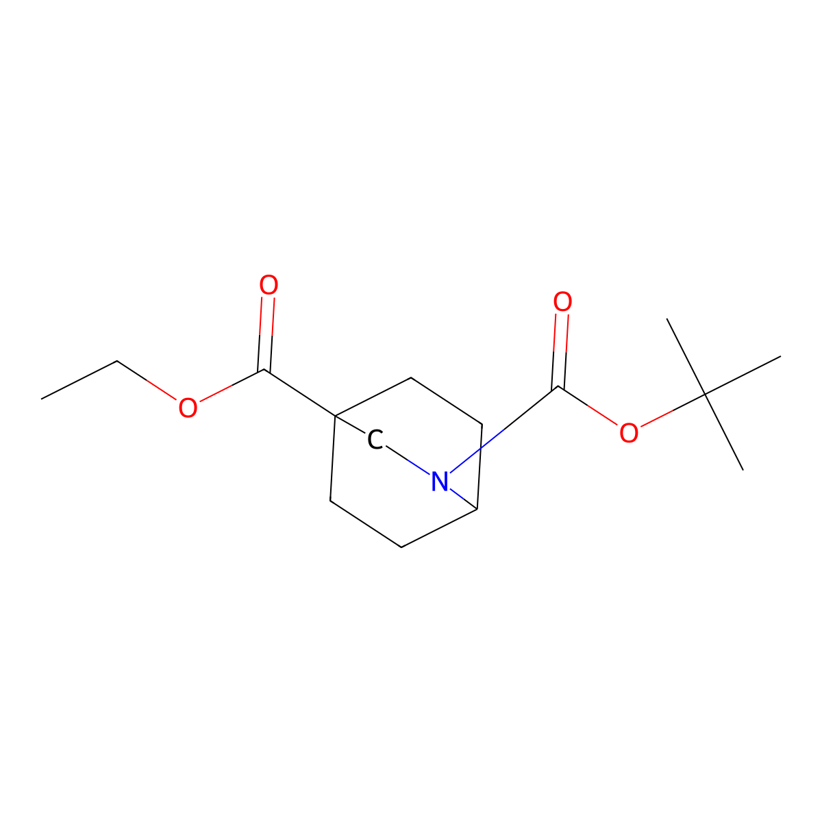 2-(Tert-butyl) 4-ethyl 2-azabicyclo[2.2.2]octane-2,4-dicarboxylate molecular structure, CAS 2306264-89-9