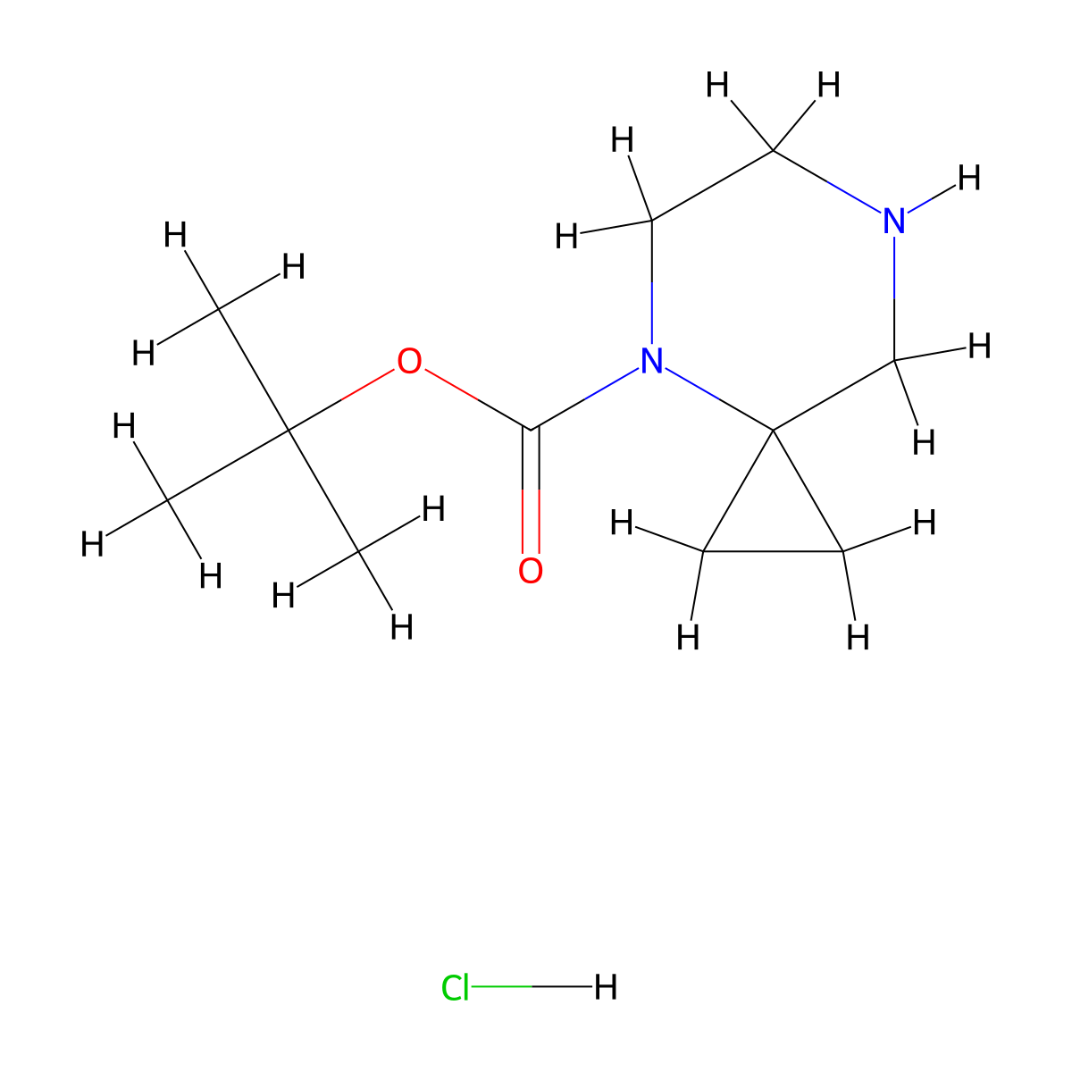 tert-Butyl 4,7-diazaspiro[2.5]octane-4-carboxylate hydrochloride molecular structure, CAS 2306265-21-2