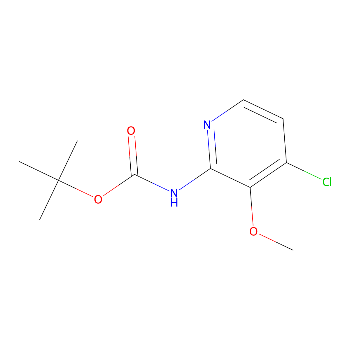 tert-butyl N-(4-chloro-3-methoxy-2-pyridyl)carbamate molecular structure, CAS 2306265-33-6