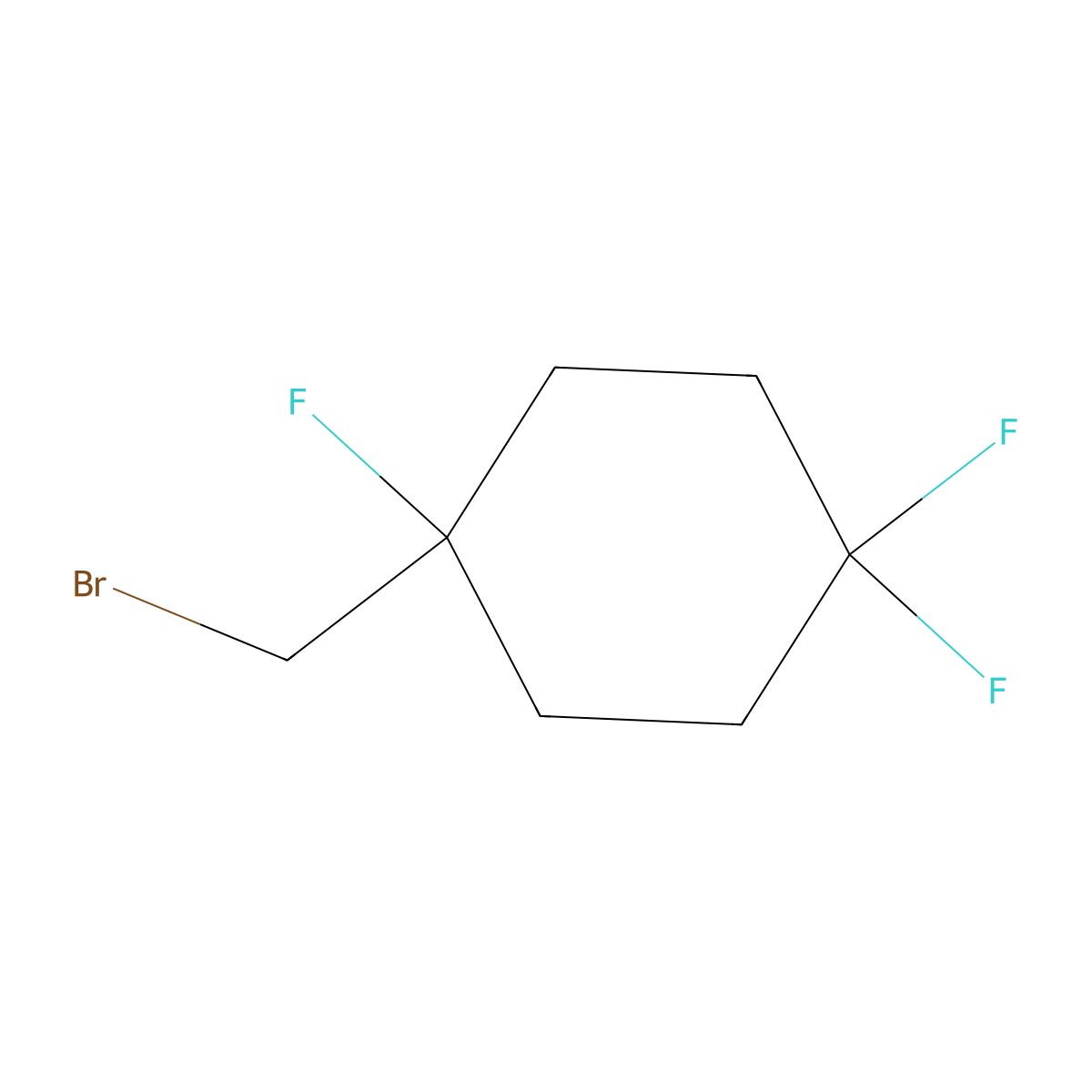 1-(Bromomethyl)-1,4,4-trifluorocyclohexane molecular structure, CAS 2306265-37-0
