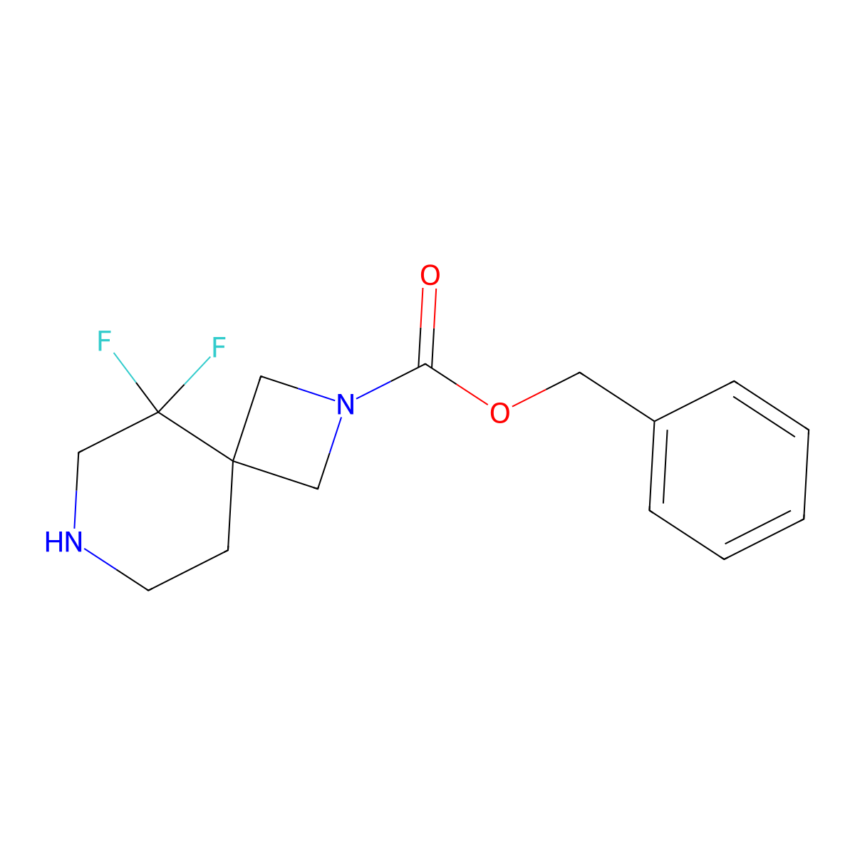 Benzyl 5,5-difluoro-2,7-diazaspiro[3.5]nonane-2-carboxylate molecular structure, CAS 2306265-49-4