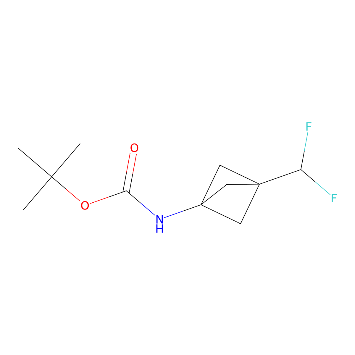 tert-butyl N-[3-(difluoromethyl)-1-bicyclo[1.1.1]pentanyl]carbamate molecular structure, CAS 2306265-58-5