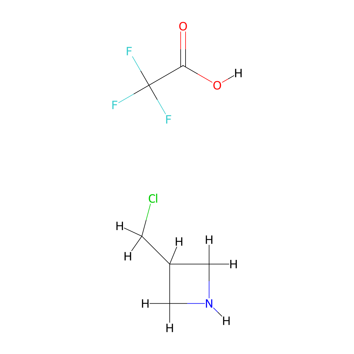 3-(Chloromethyl)azetidine; trifluoroacetic acid molecular structure, CAS 2306265-59-6