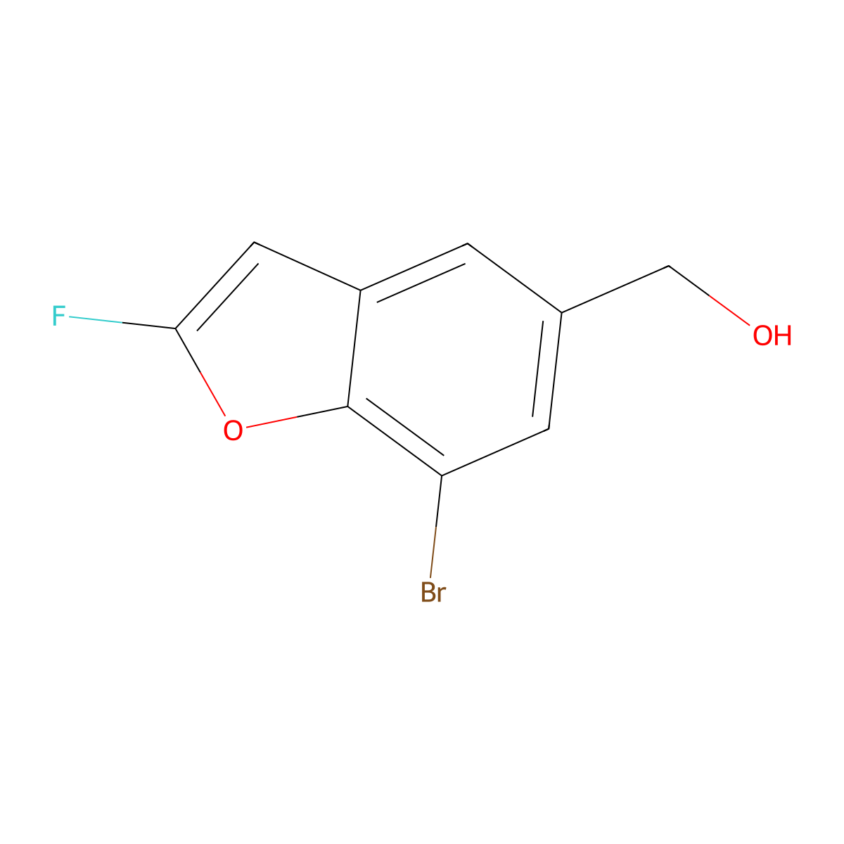 (7-Bromo-2-fluoro-benzofuran-5-yl)methanol molecular structure, CAS 2306265-65-4