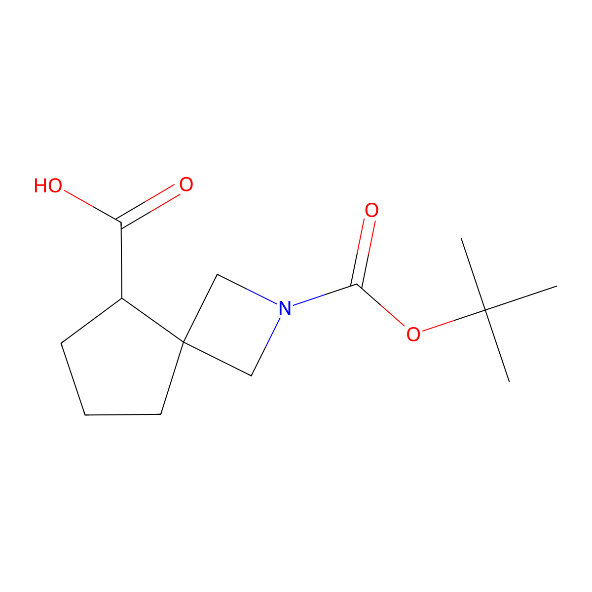2-Tert-butoxycarbonyl-2-azaspiro[3.4]octane-5-carboxylic acid molecular structure, CAS 2306265-72-3