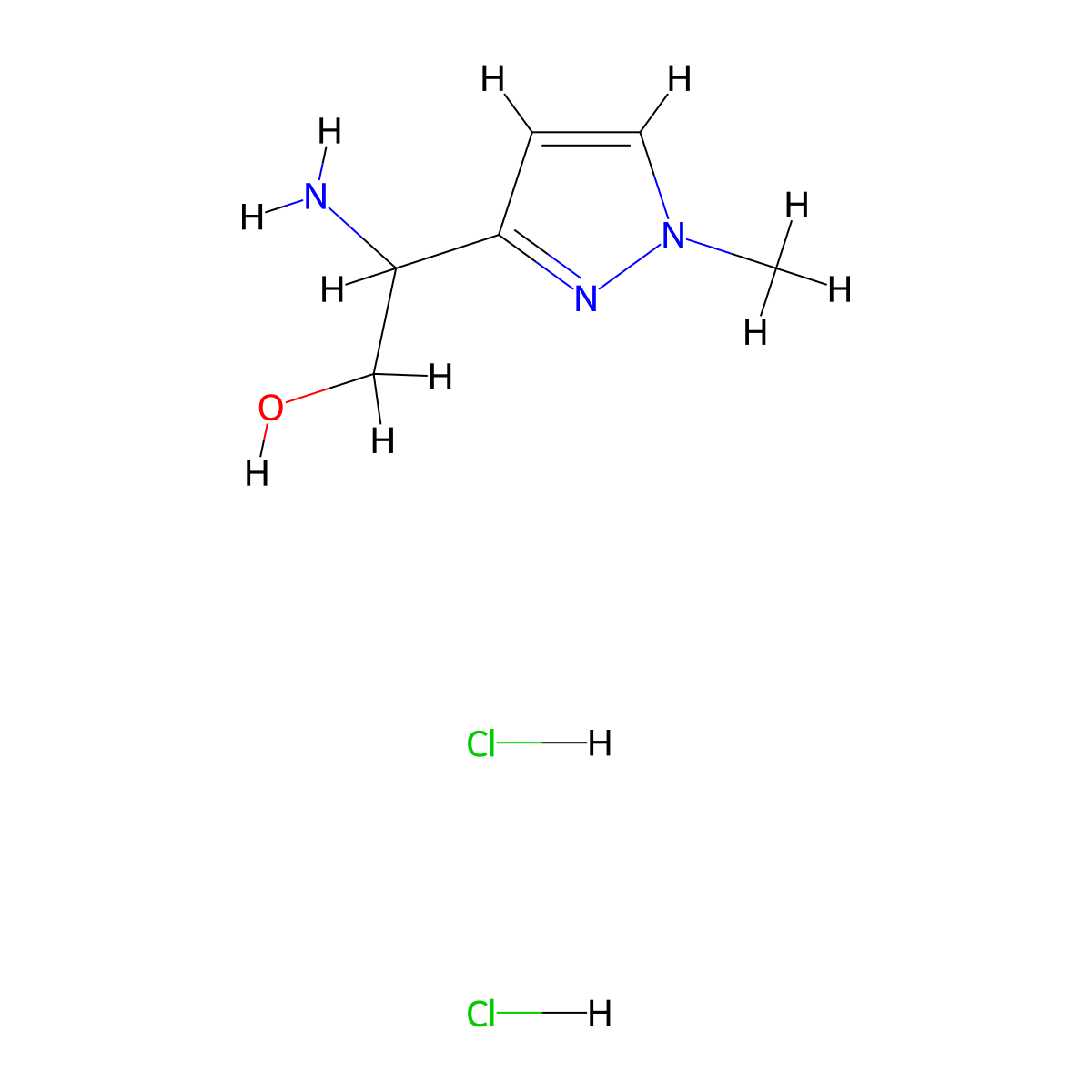 2-Amino-2-(1-methylpyrazol-3-yl)ethanol;dihydrochloride molecular structure, CAS 2306268-15-3