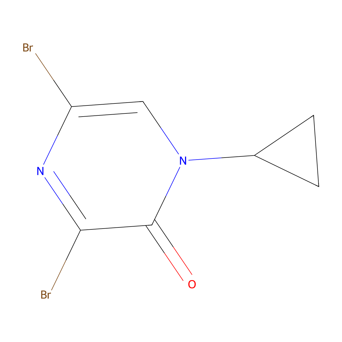 3,5-Dibromo-1-cyclopropyl-pyrazin-2-one molecular structure, CAS 2306268-19-7