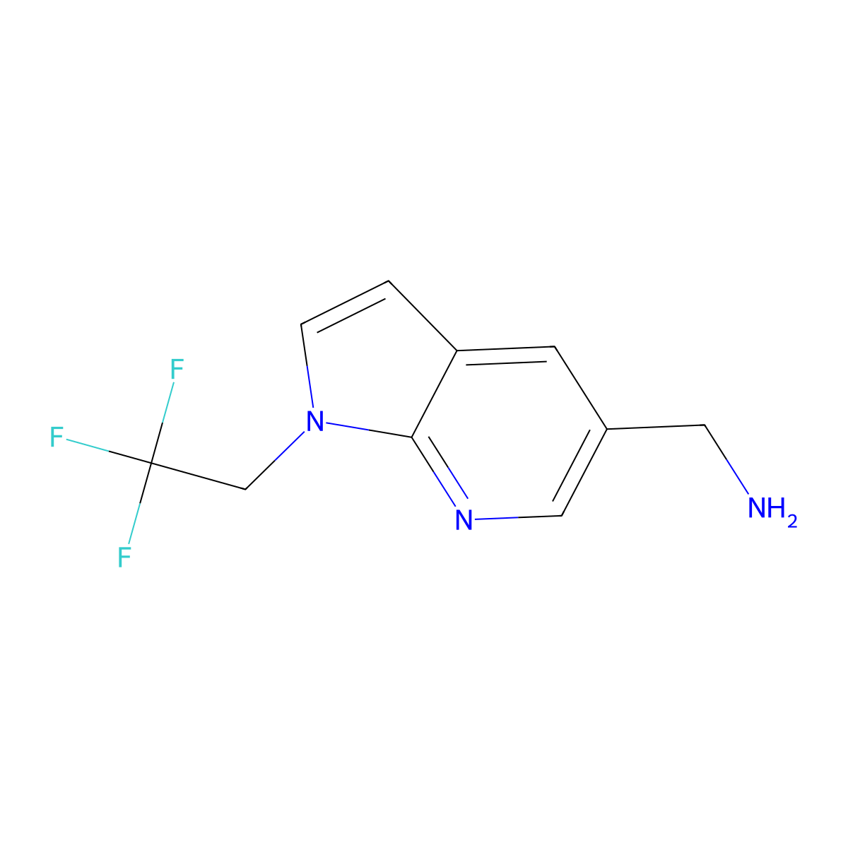 (1-(2,2,2-Trifluoroethyl)-1H-pyrrolo[2,3-b]pyridin-5-yl)methanamine molecular structure, CAS 2306268-45-9