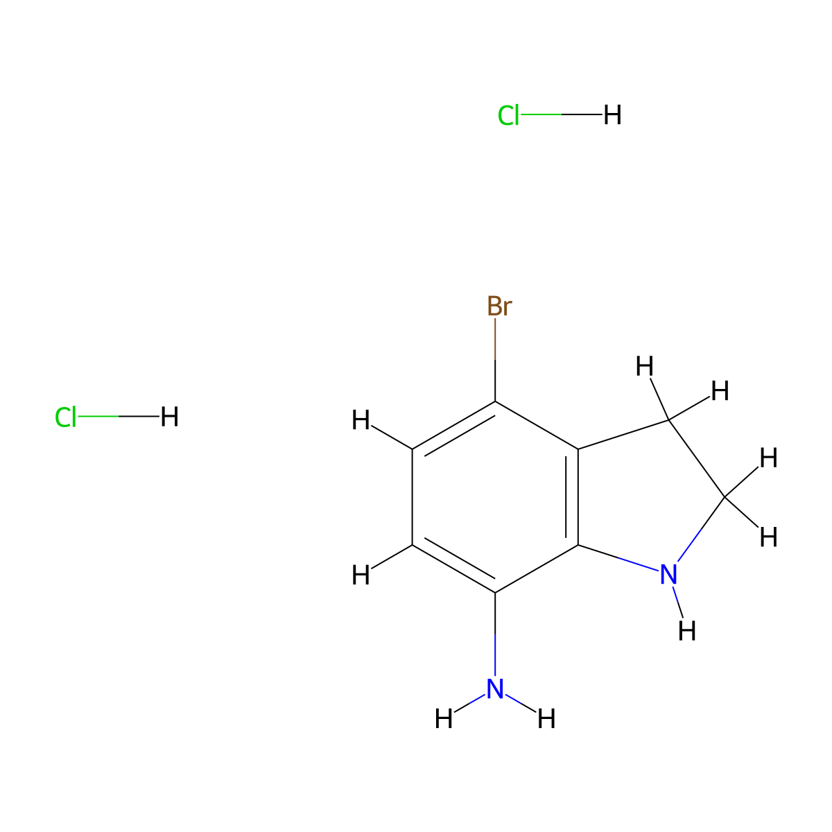 4-Bromoindolin-7-amine;dihydrochloride molecular structure, CAS 2306268-58-4