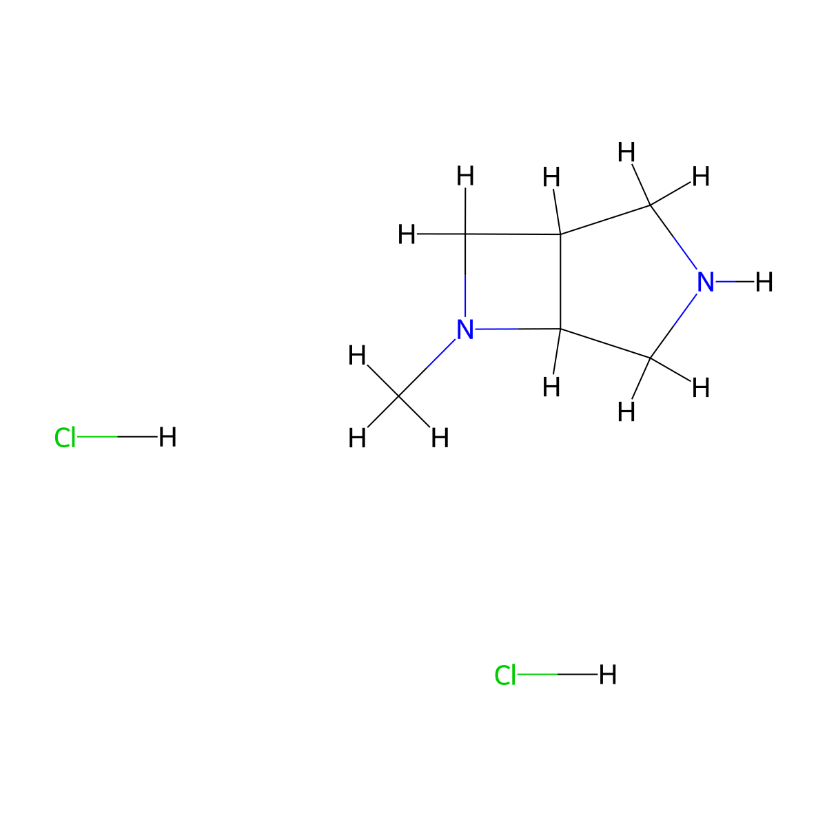 6-Methyl-3,6-diazabicyclo[3.2.0]heptane dihydrochloride molecular structure, CAS 2306268-84-6