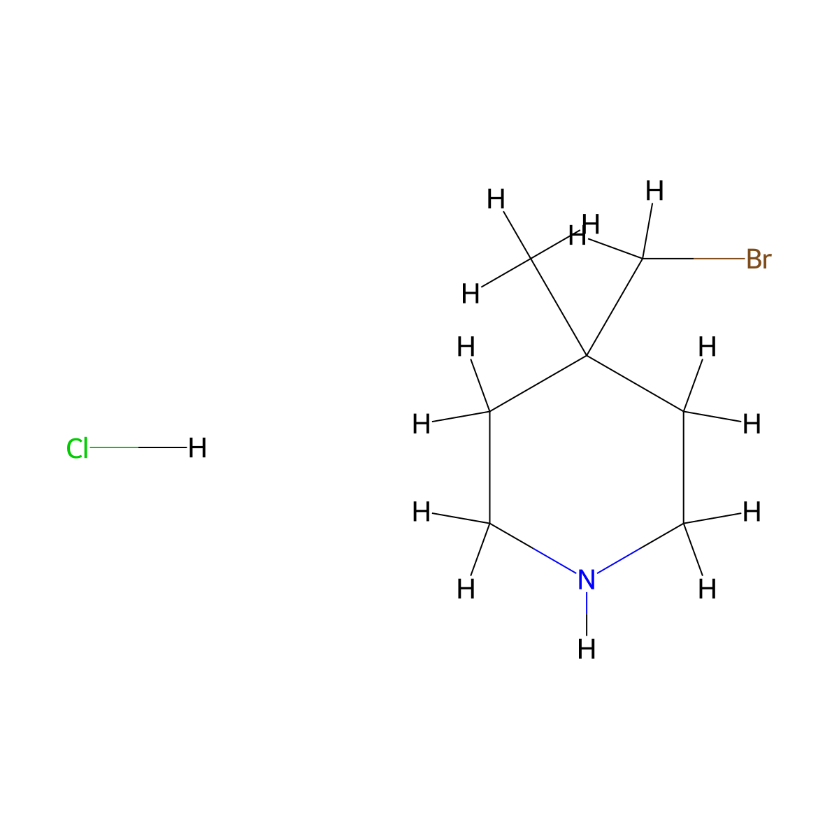 4-(Bromomethyl)-4-methylpiperidine hydrochloride molecular structure, CAS 2306268-94-8