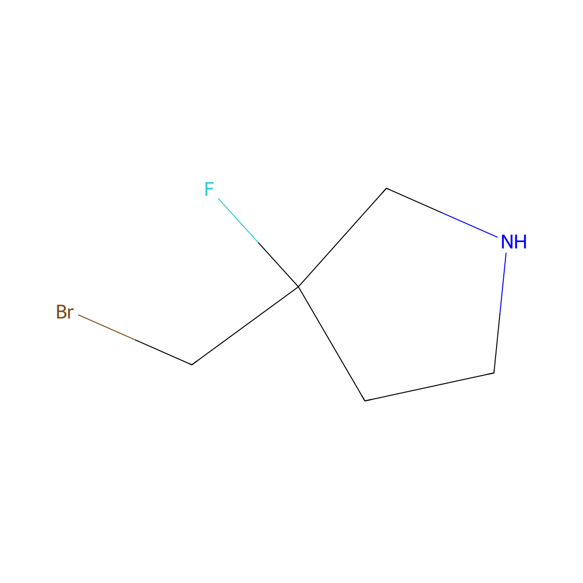 3-(Bromomethyl)-3-fluoropyrrolidine molecular structure, CAS 2306268-95-9