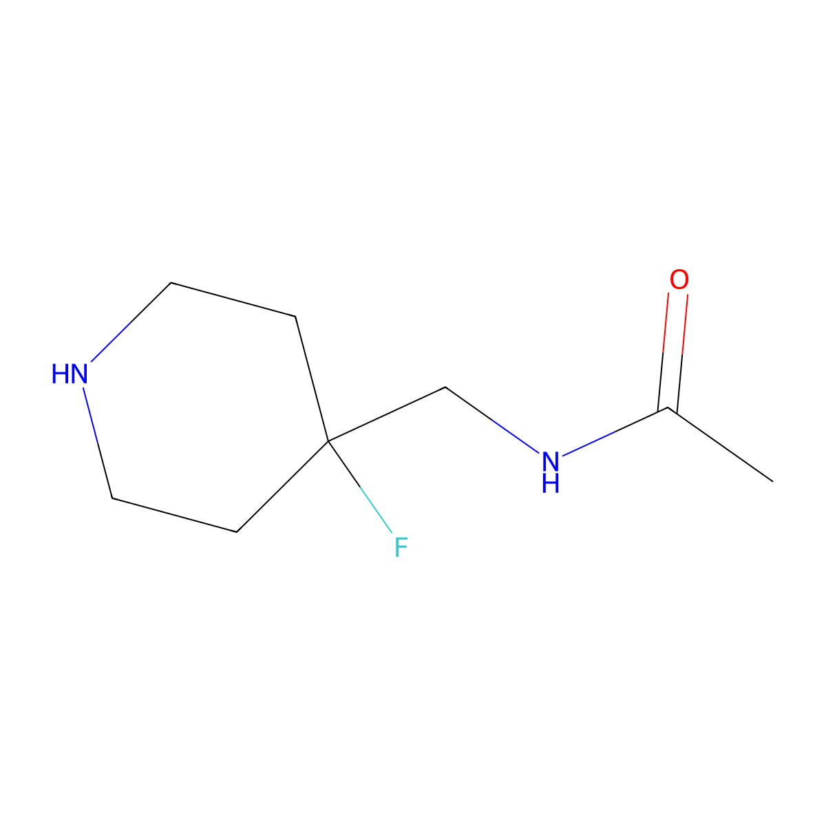 N-[(4-fluoro-4-piperidyl)methyl]acetamide molecular structure, CAS 2306269-02-1