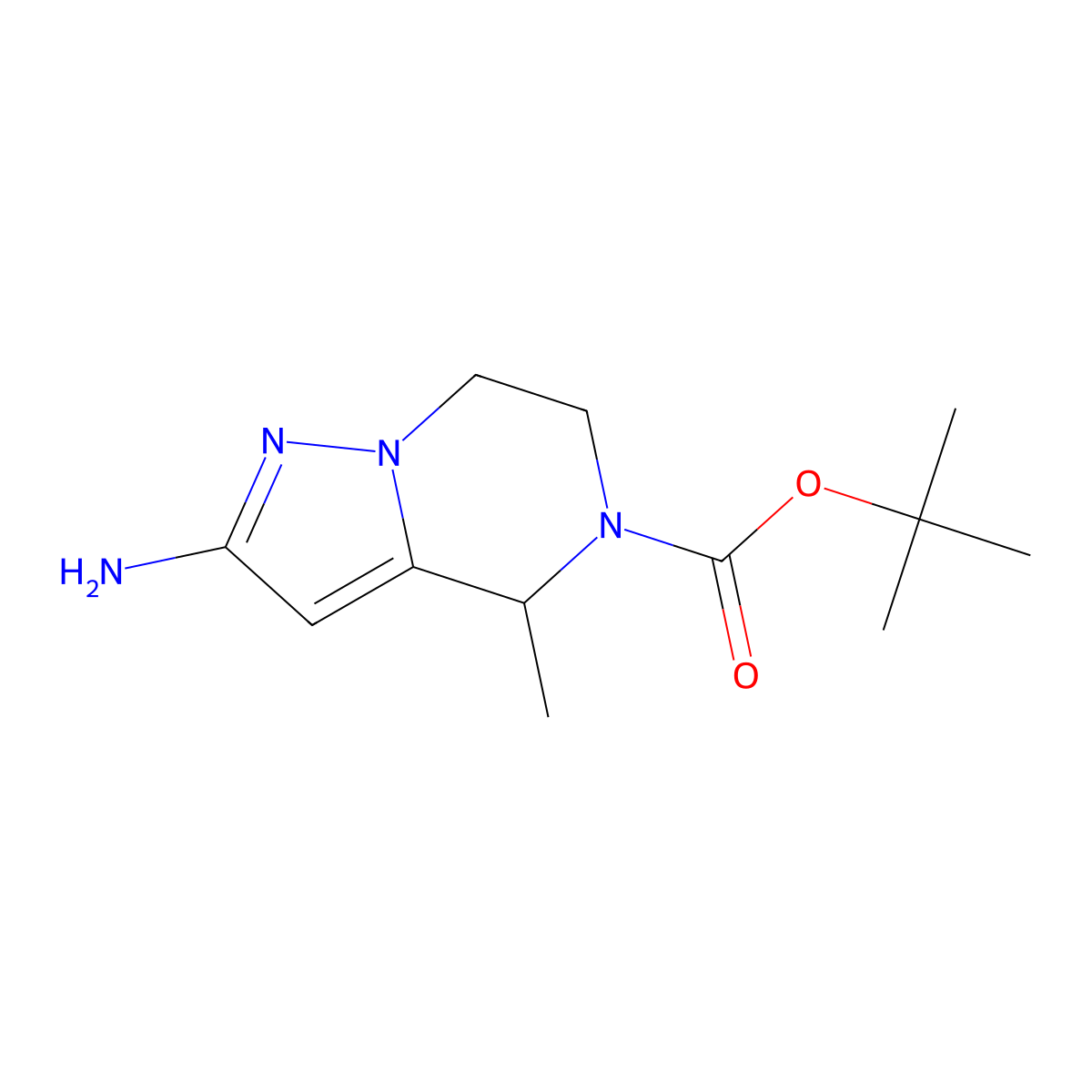 tert-Butyl 2-amino-4-methyl-6,7-dihydropyrazolo[1,5-a]pyrazine-5(4H)-carboxylate molecular structure, CAS 2306269-66-7