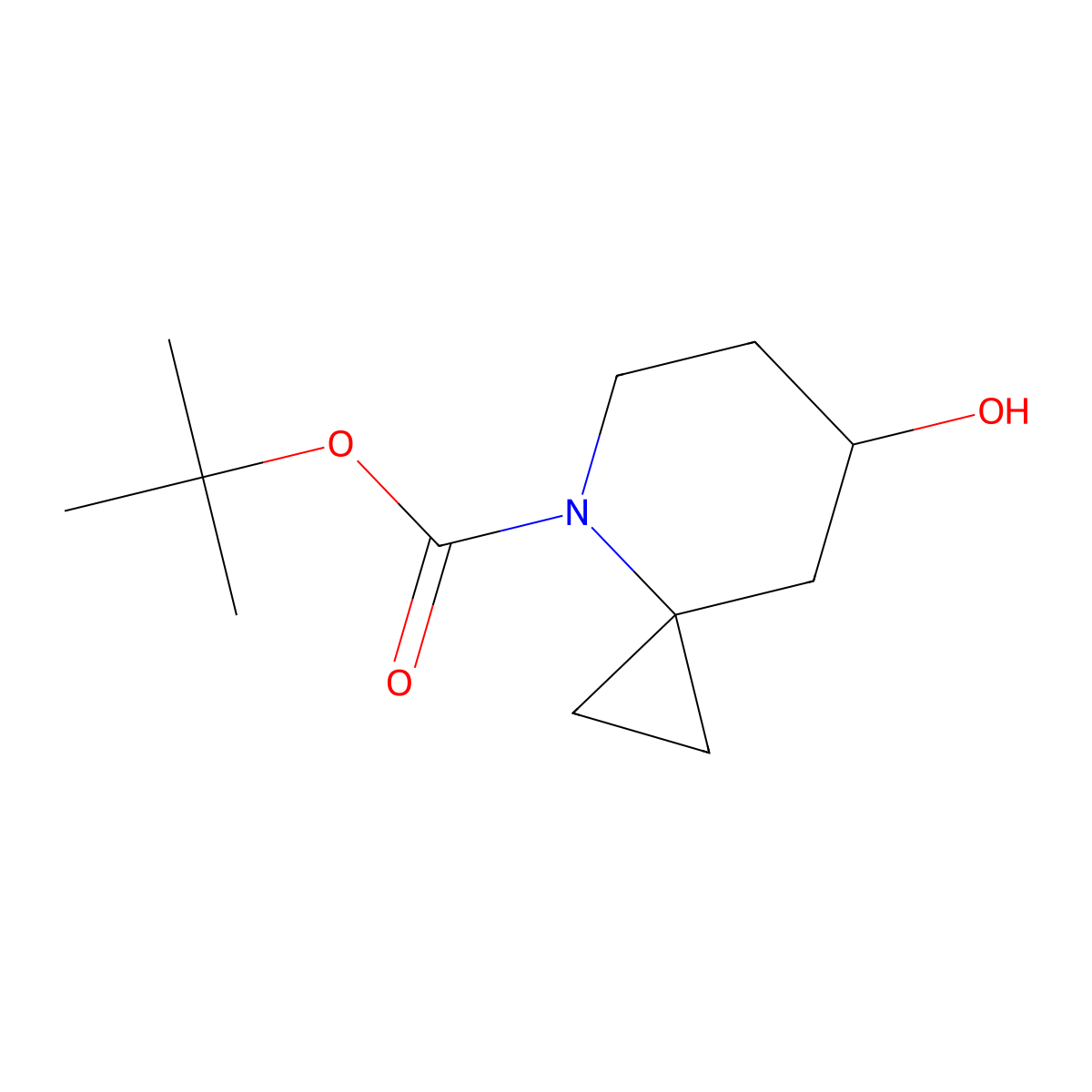 Tert-butyl 7-hydroxy-4-azaspiro(2.5)octane-4-carboxylate molecular structure, CAS 2306269-68-9
