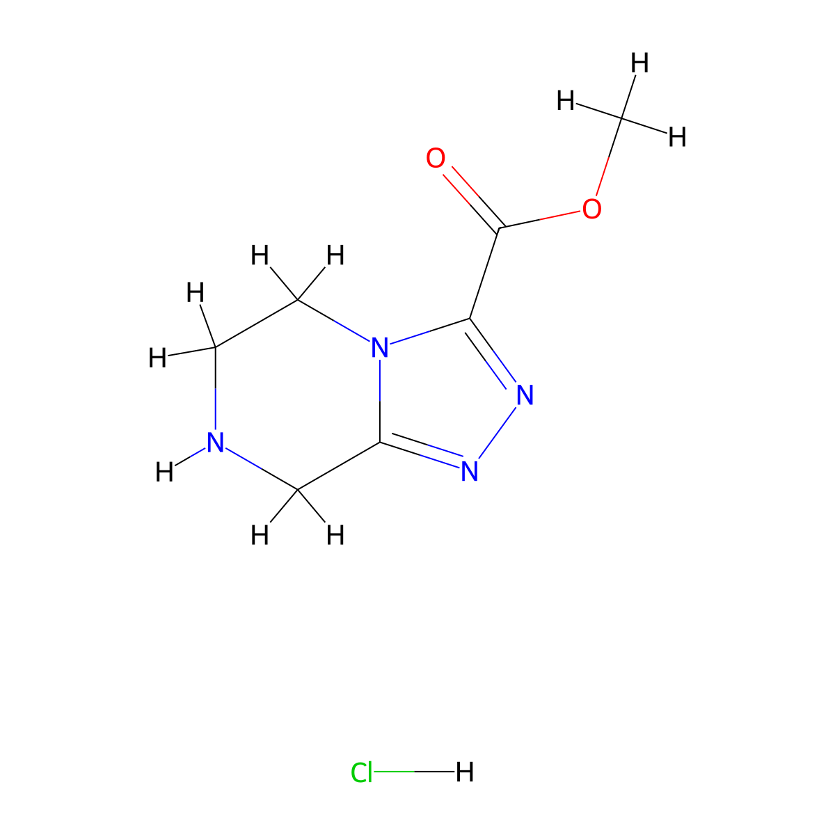 Methyl 5,6,7,8-tetrahydro-[1,2,4]triazolo[4,3-a]pyrazine-3-carboxylate hydrochloride molecular structure, CAS 2306269-76-9