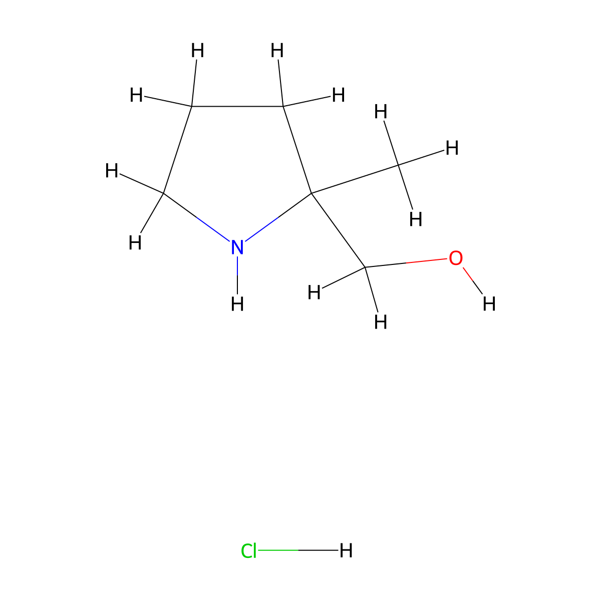 (2-Methylpyrrolidin-2-yl)methanol hydrochloride molecular structure, CAS 2306269-90-7