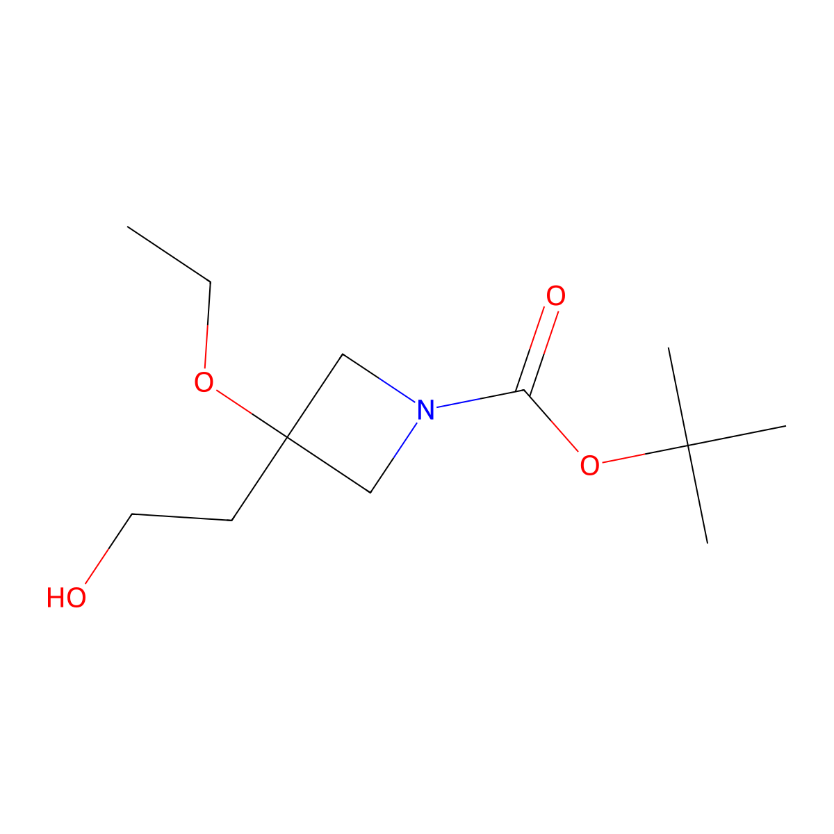 tert-Butyl 3-ethoxy-3-(2-hydroxyethyl)azetidine-1-carboxylate molecular structure, CAS 2306270-29-9