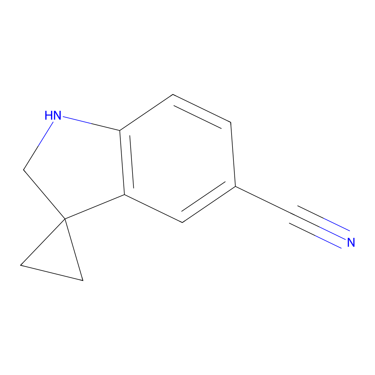 1',2'-Dihydrospiro[cyclopropane-1,3'-indole]-5'-carbonitrile molecular structure, CAS 2306270-31-3
