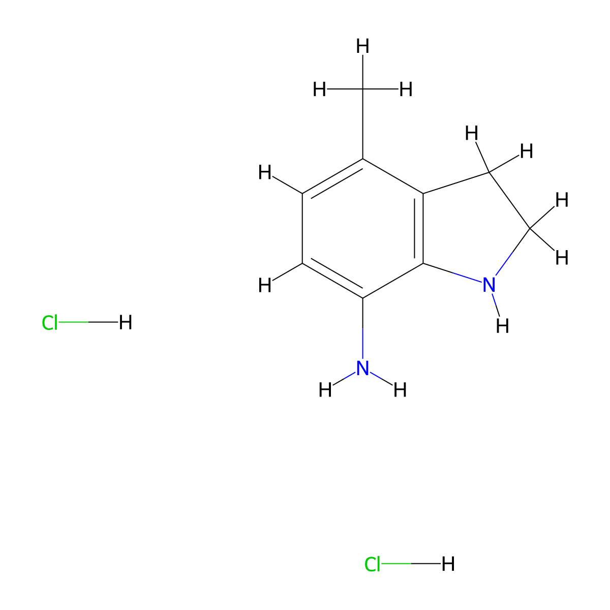 4-Methylindolin-7-amine dihydrochloride molecular structure, CAS 2306270-42-6