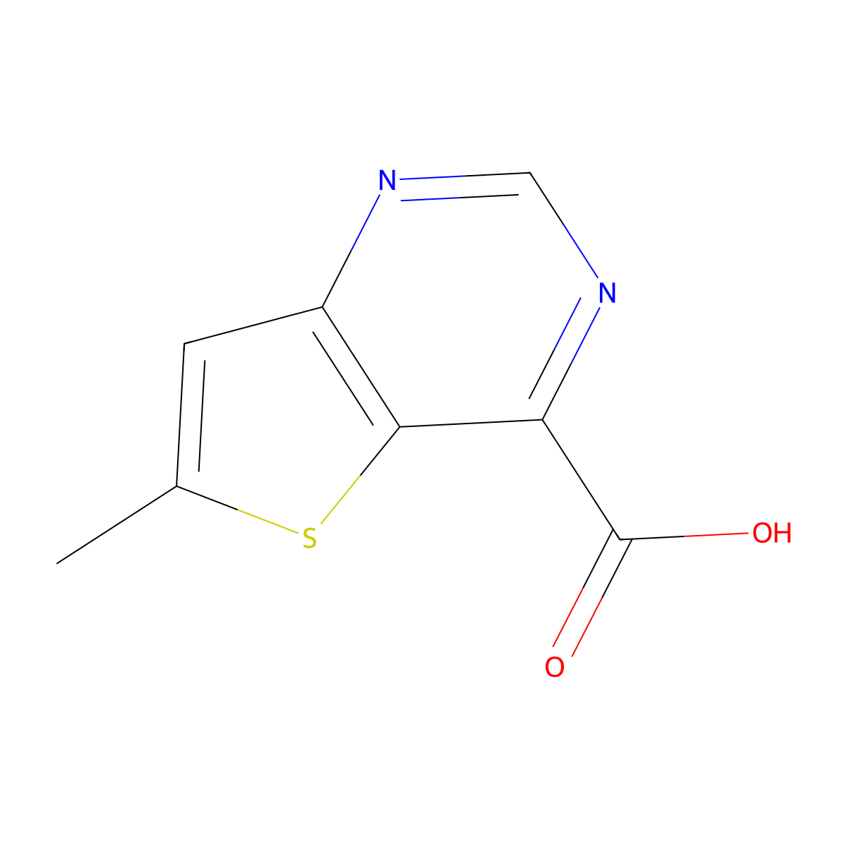 6-Methylthieno[3,2-d]pyrimidine-4-carboxylic acid molecular structure, CAS 2306270-63-1