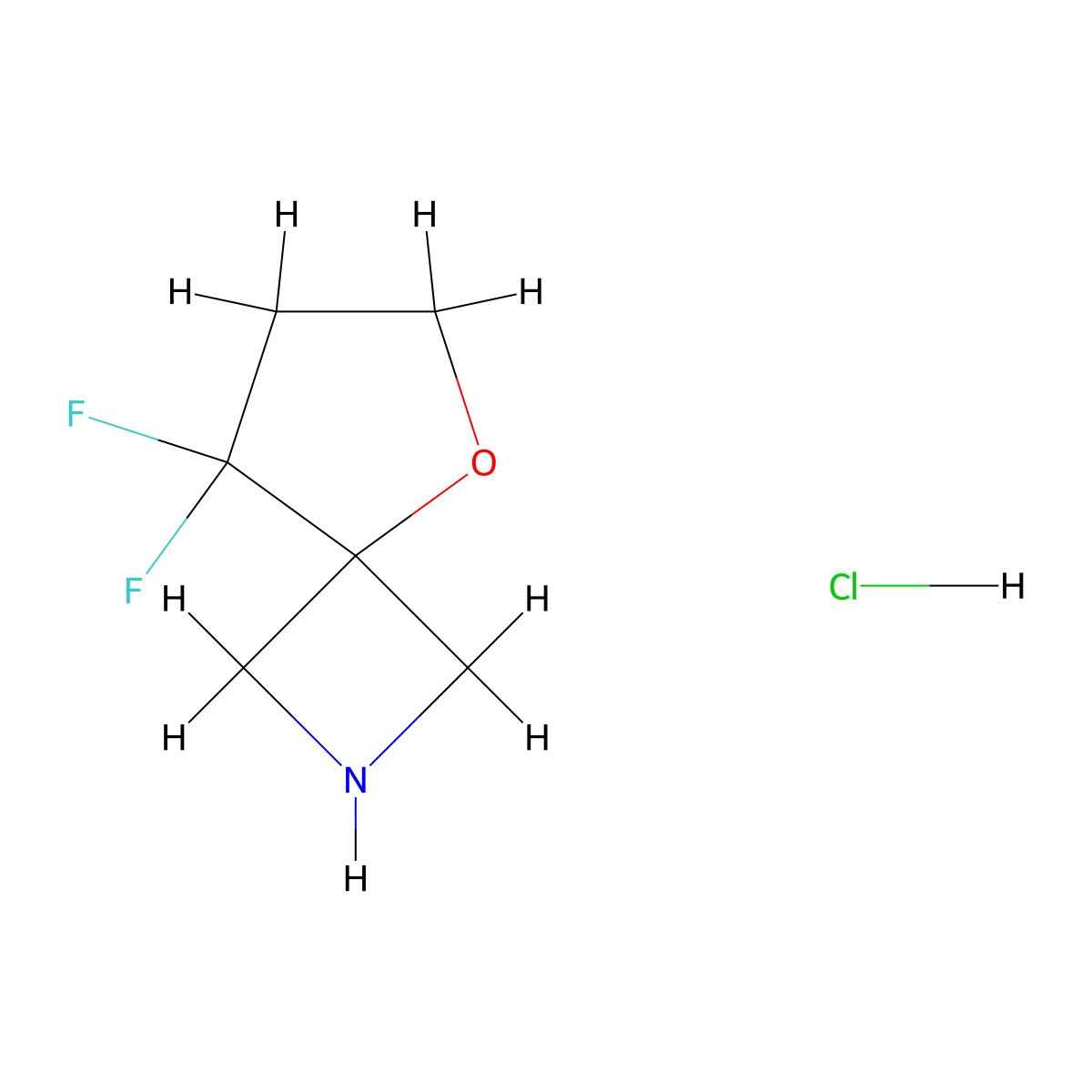 8,8-Difluoro-5-oxa-2-azaspiro[3.4]octane hydrochloride molecular structure, CAS 2306270-85-7