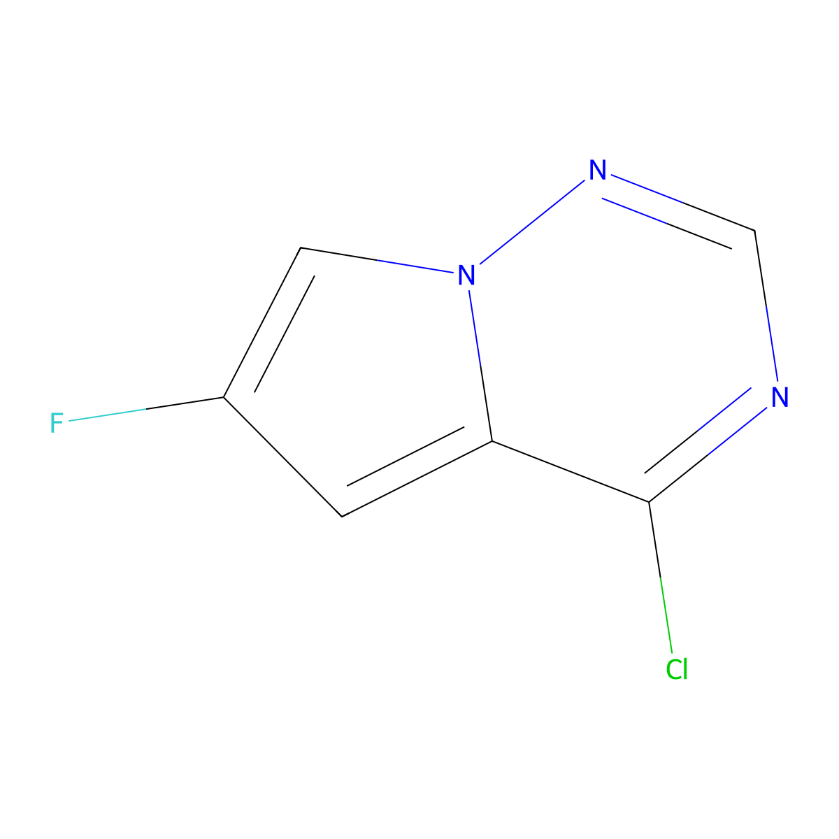 4-Chloro-6-fluoropyrrolo[2,1-f][1,2,4]triazine molecular structure, CAS 2306270-93-7