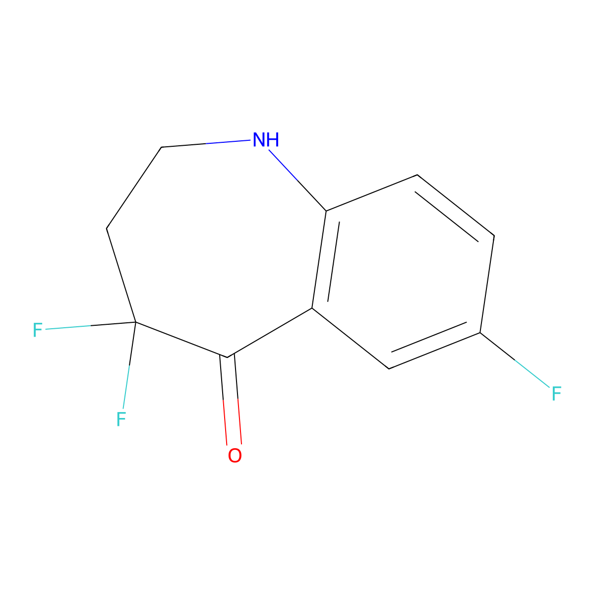 4,4,7-Trifluoro-1,2,3,4-tetrahydro-5H-benzo[b]azepin-5-one molecular structure, CAS 2306270-94-8