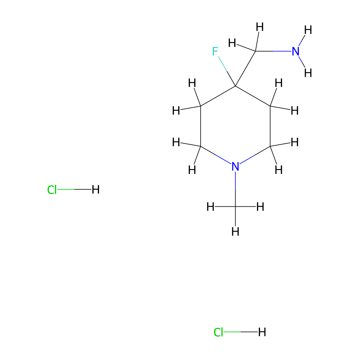(4-Fluoro-1-methyl-4-piperidyl)methanamine dihydrochloride molecular structure, CAS 2306270-97-1