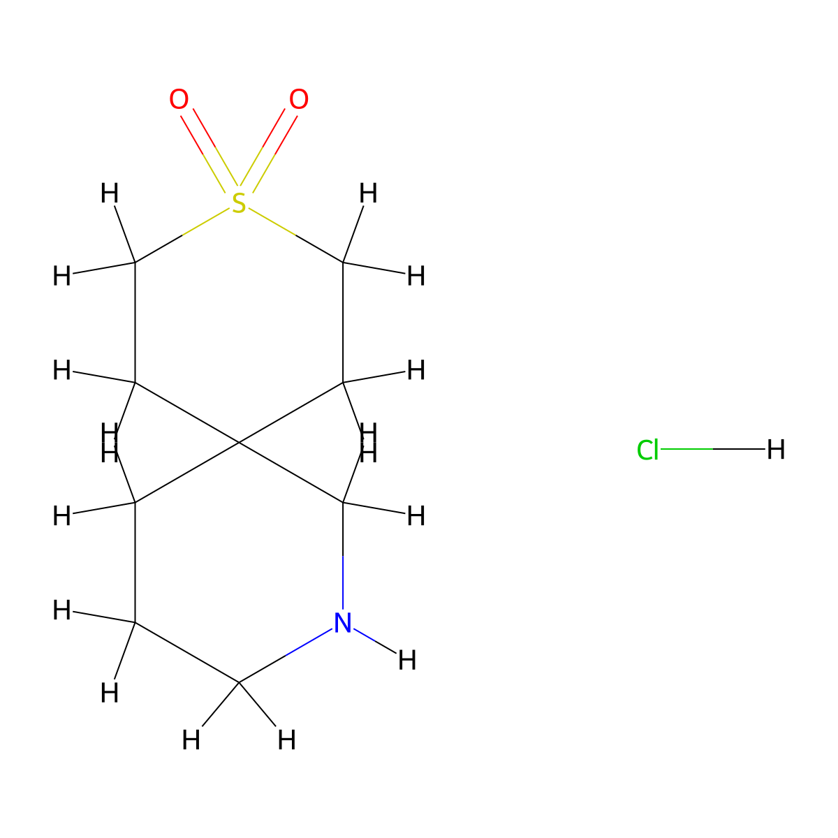 9-Thia-2-azaspiro[5.5]undecane 9,9-dioxide hydrochloride molecular structure, CAS 2306271-04-3