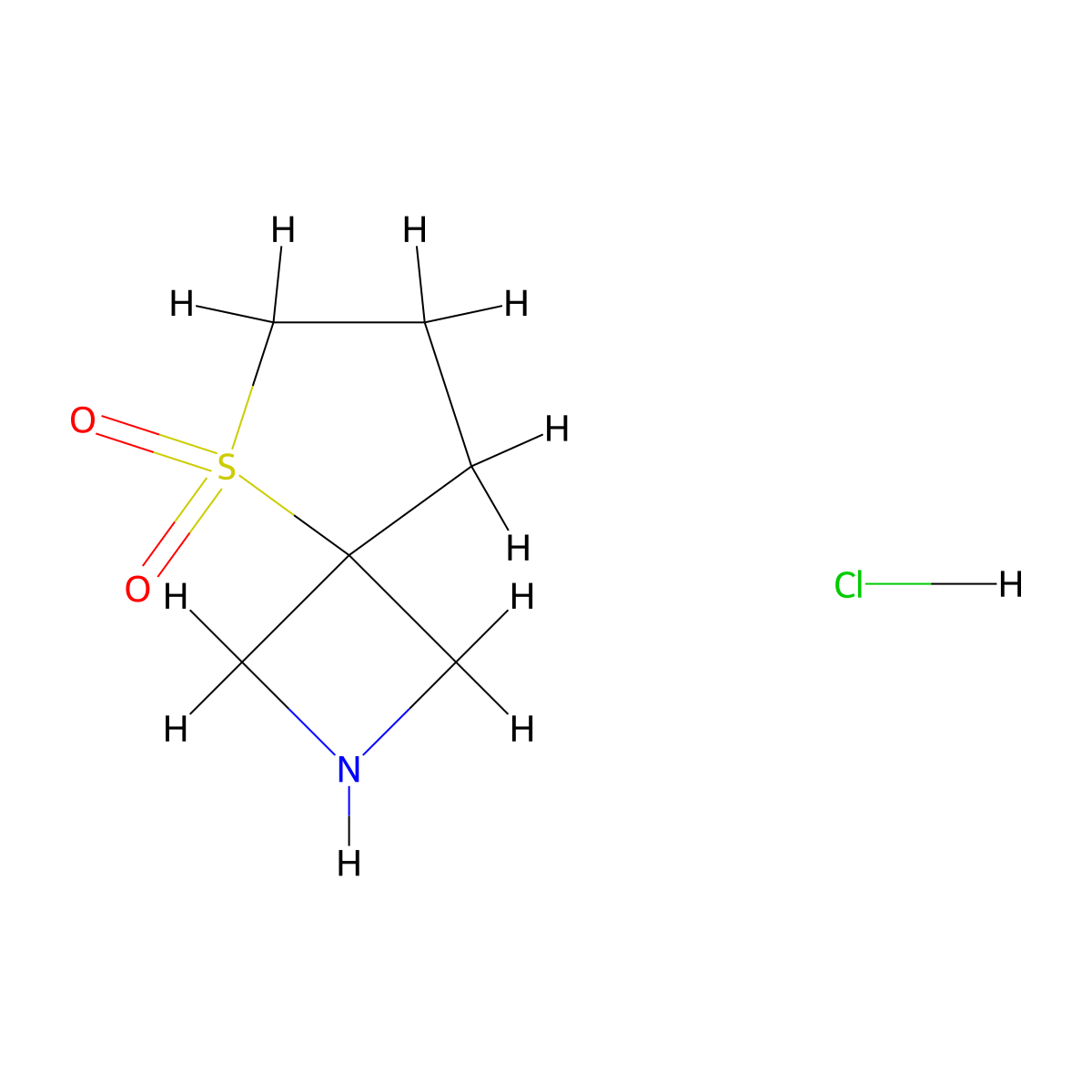 5-Thia-2-azaspiro[3.4]octane 5,5-dioxide hydrochloride molecular structure, CAS 2306271-08-7