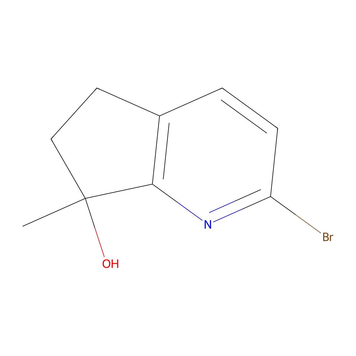 2-Bromo-7-methyl-5,6-dihydrocyclopenta[b]pyridin-7-ol molecular structure, CAS 2306271-11-2