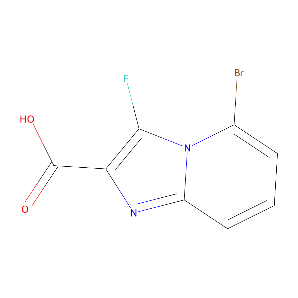 5-Bromo-3-fluoroimidazo[1,2-a]pyridine-2-carboxylic acid molecular structure, CAS 2306271-13-4