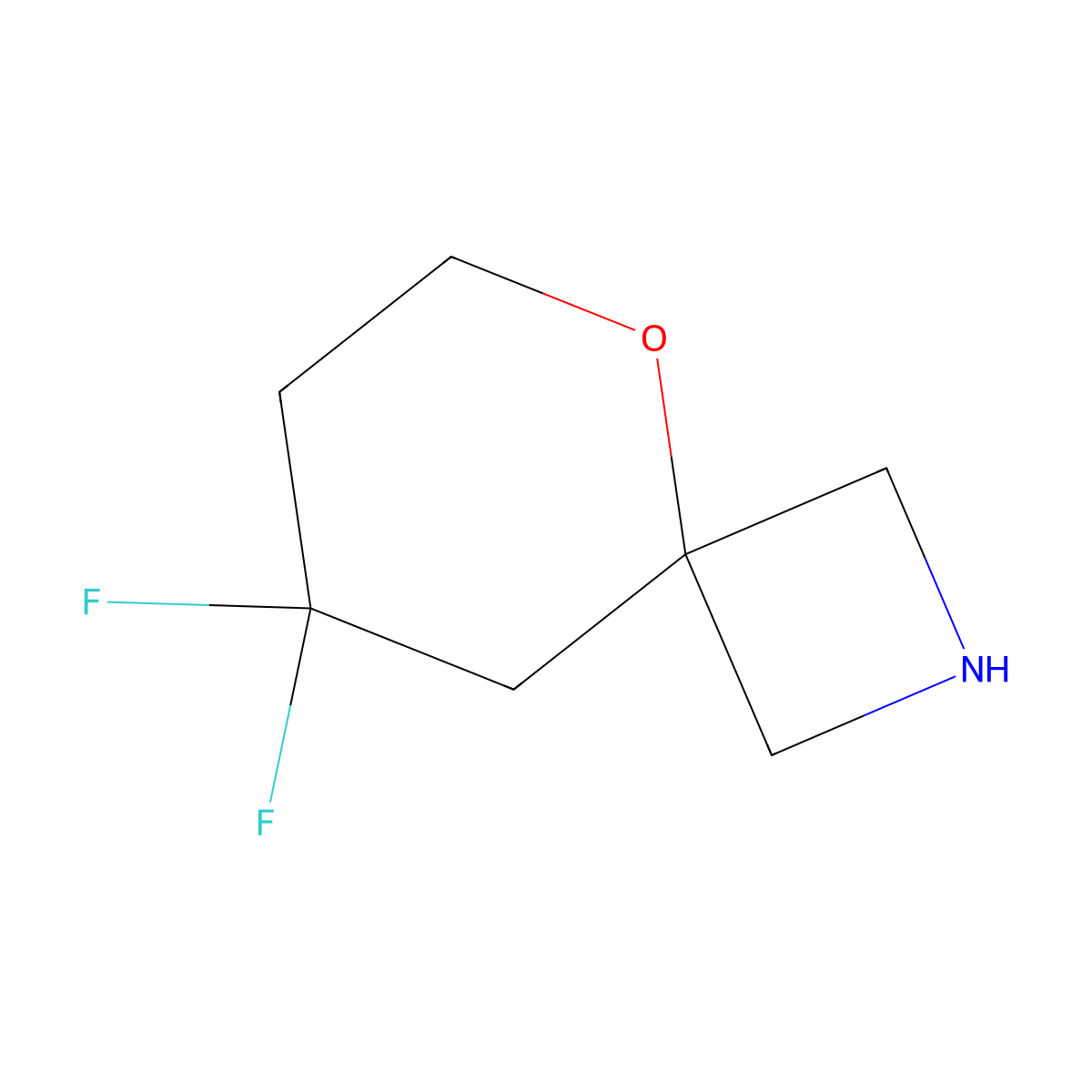 8,8-Difluoro-5-oxa-2-azaspiro[3.5]nonane molecular structure, CAS 2306271-46-3
