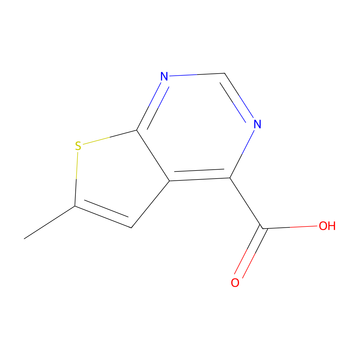 6-Methylthieno[2,3-d]pyrimidine-4-carboxylic acid molecular structure, CAS 2306271-63-4