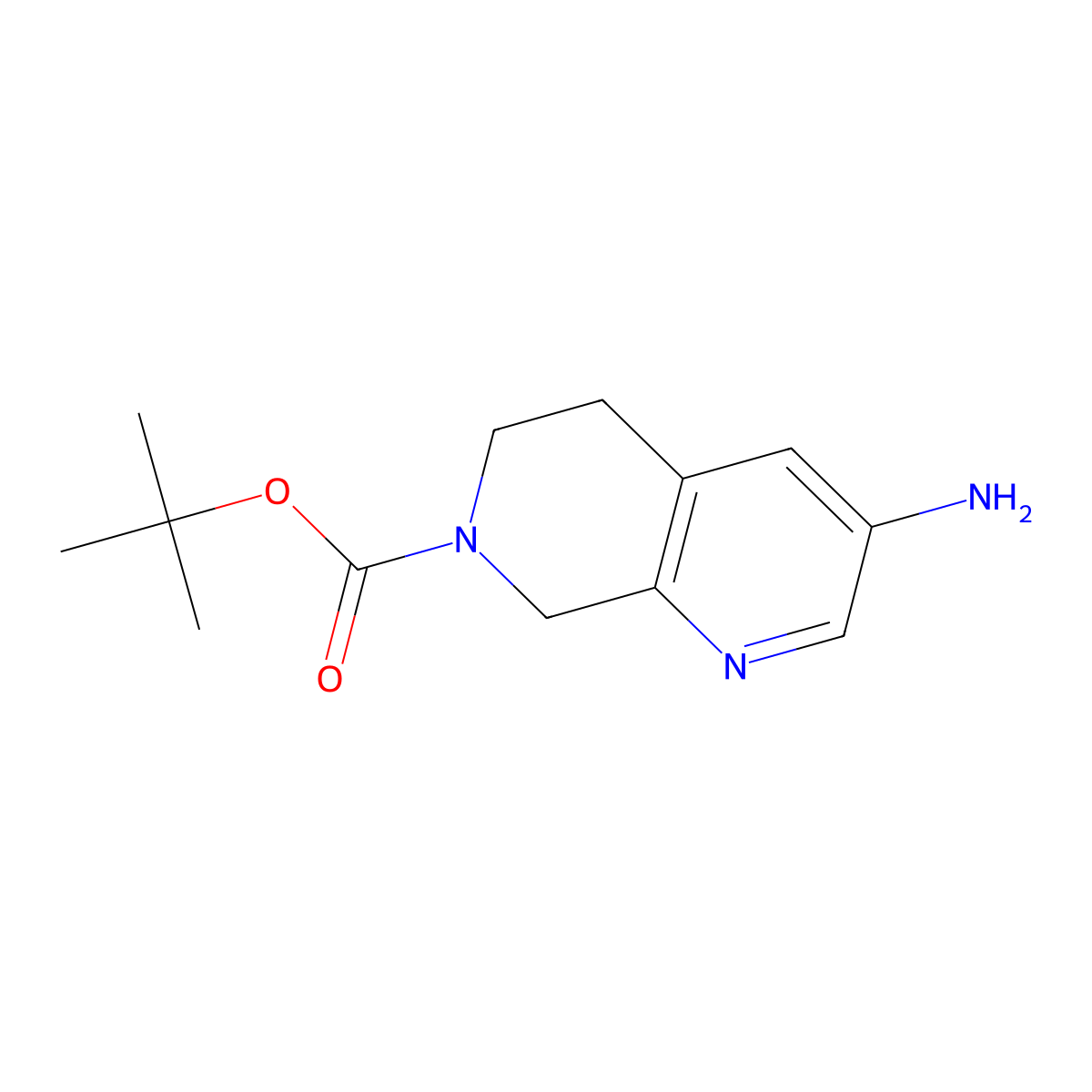 tert-butyl 3-amino-6,8-dihydro-5H-1,7-naphthyridine-7-carboxylate molecular structure, CAS 2306271-77-0