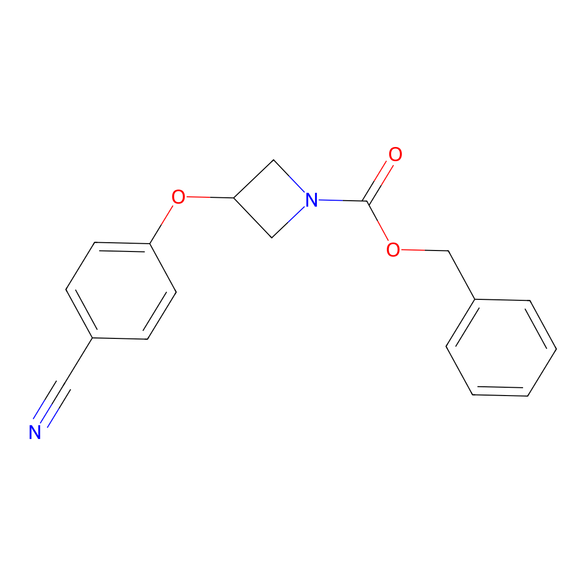 Benzyl 3-(4-cyanophenoxy)azetidine-1-carboxylate molecular structure, CAS 2306271-84-9