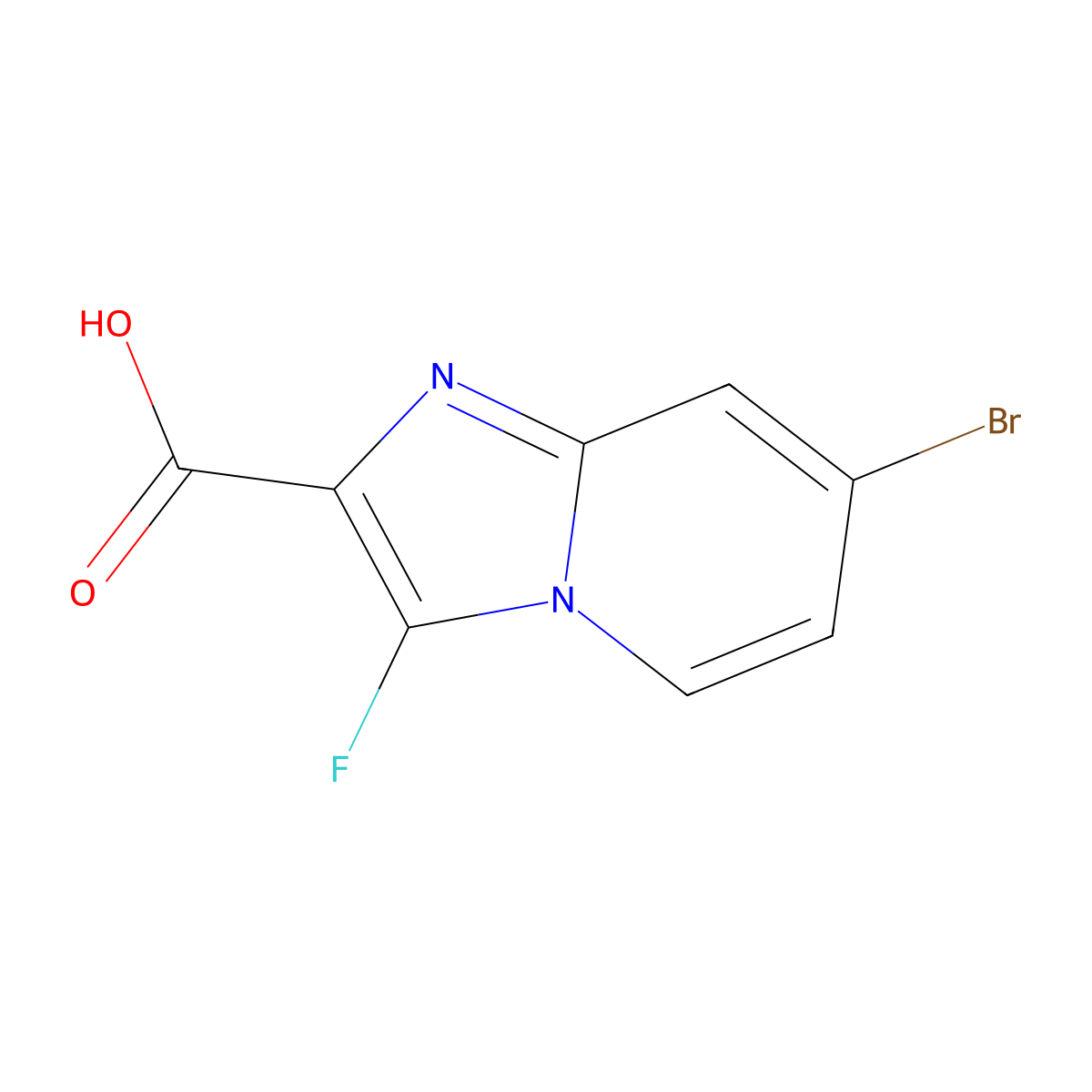 7-Bromo-3-fluoroimidazo[1,2-a]pyridine-2-carboxylic Acid molecular structure, CAS 2306271-90-7