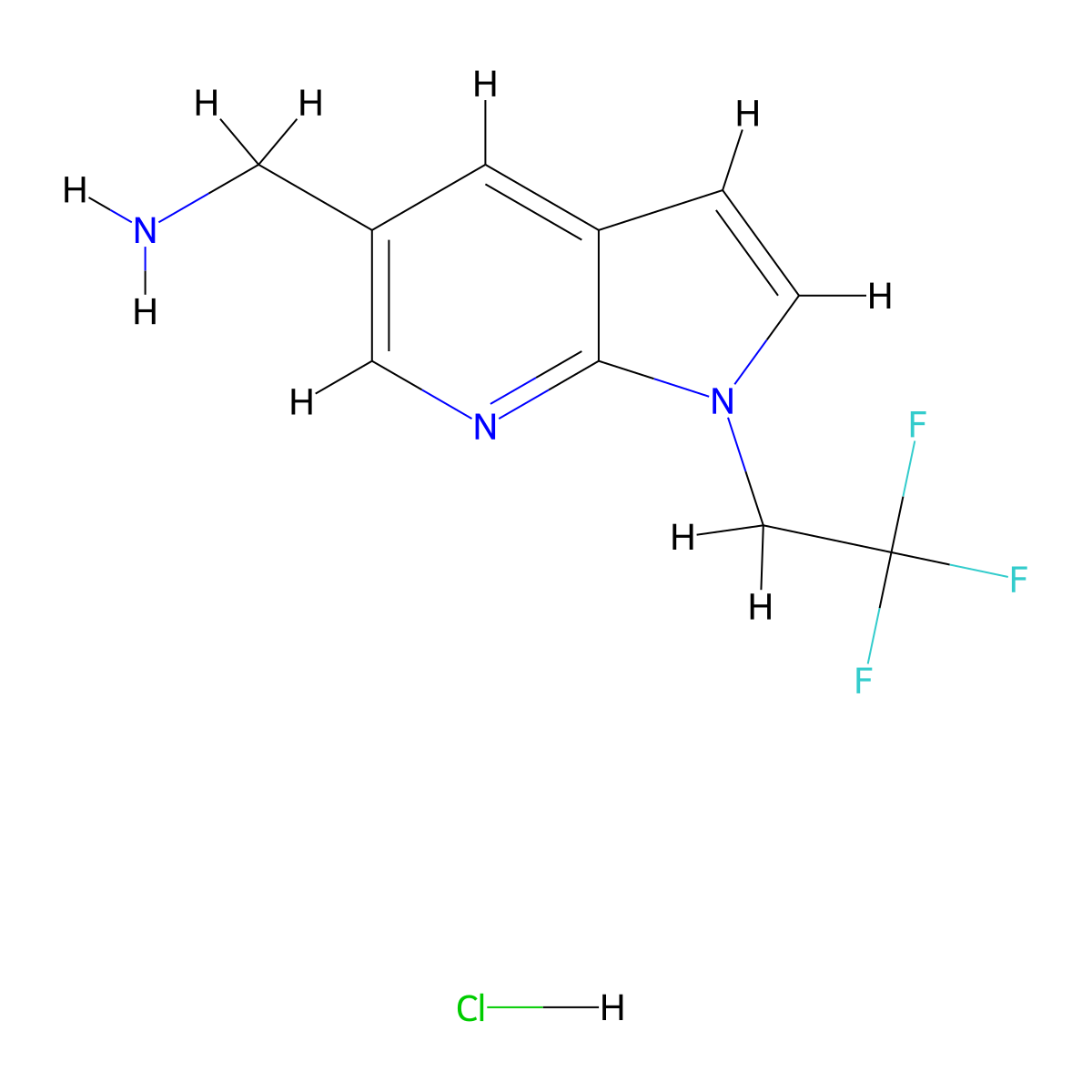 [1-(2,2,2-Trifluoroethyl)pyrrolo[2,3-b]pyridin-5-yl]methanamine;hydrochloride molecular structure, CAS 2306271-92-9