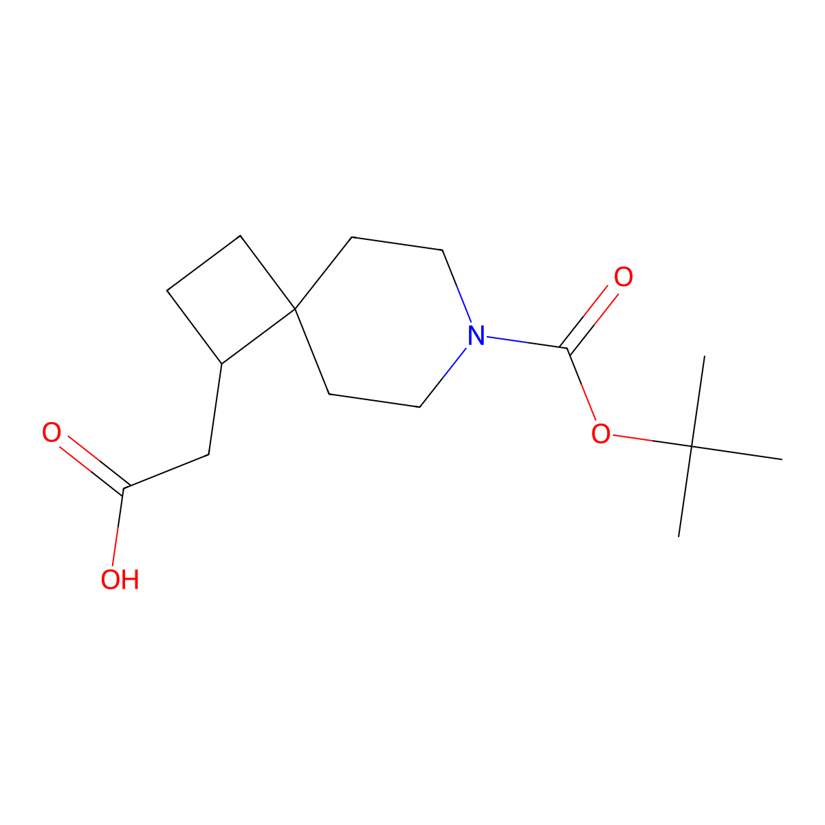 2-(7-(tert-Butoxycarbonyl)-7-azaspiro[3.5]nonan-1-yl)acetic acid molecular structure, CAS 2306272-02-4