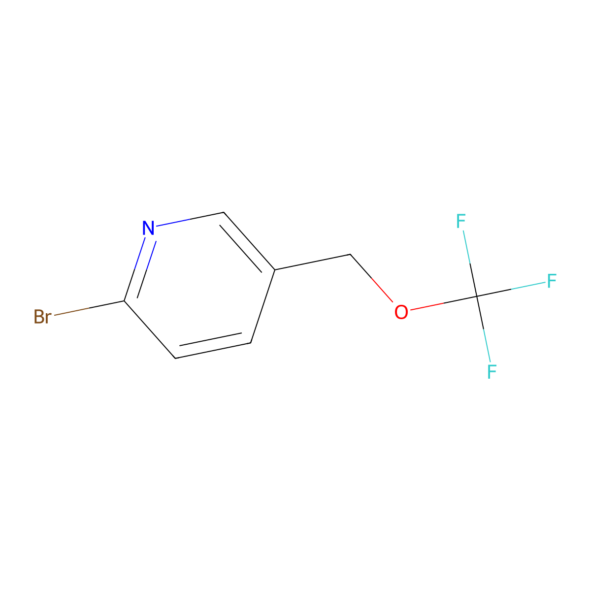 2-Bromo-5-(trifluoromethoxymethyl)pyridine molecular structure, CAS 2306272-03-5