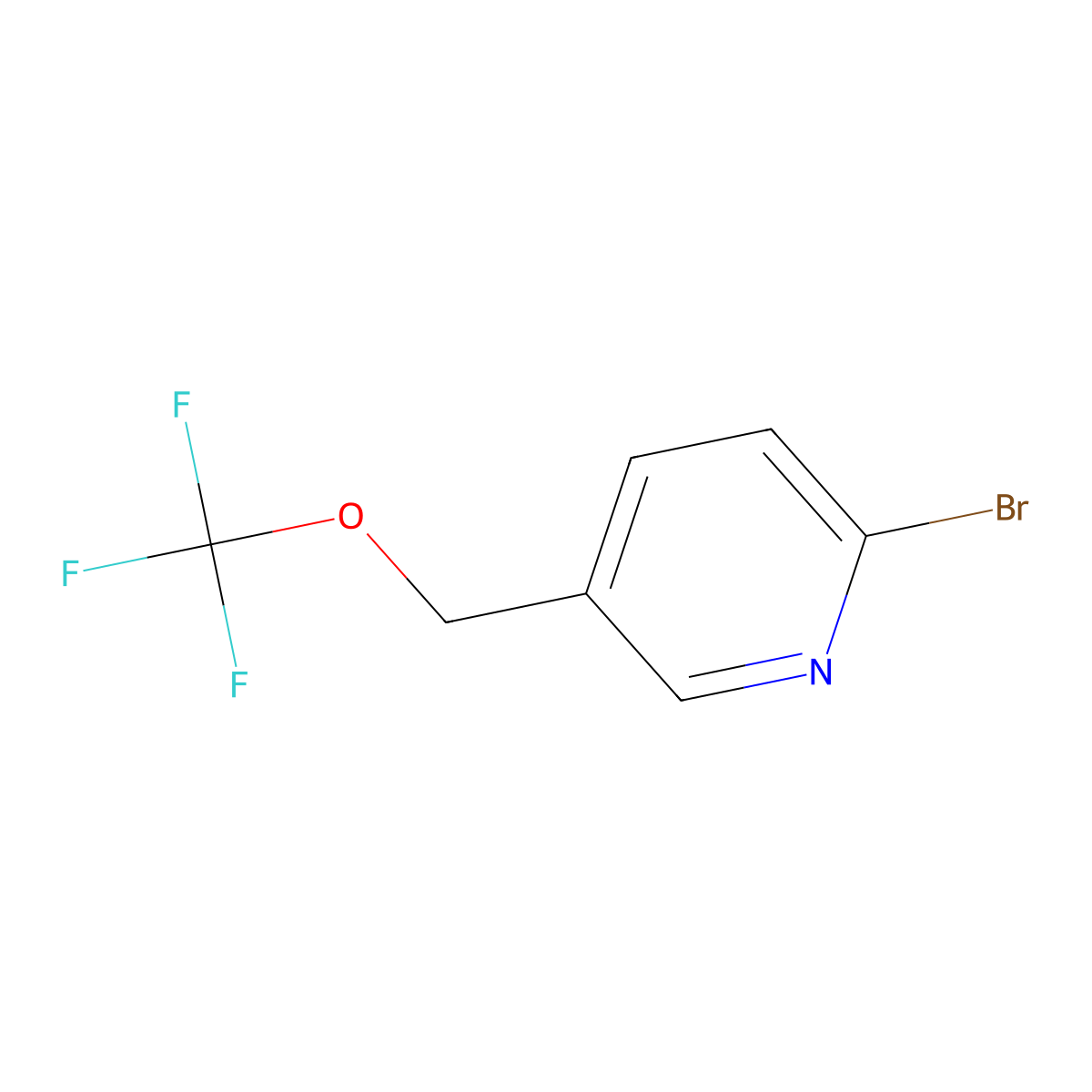 2-Bromo-5-(trifluoromethoxymethyl)pyridine molecular structure, CAS 2306272-03-5